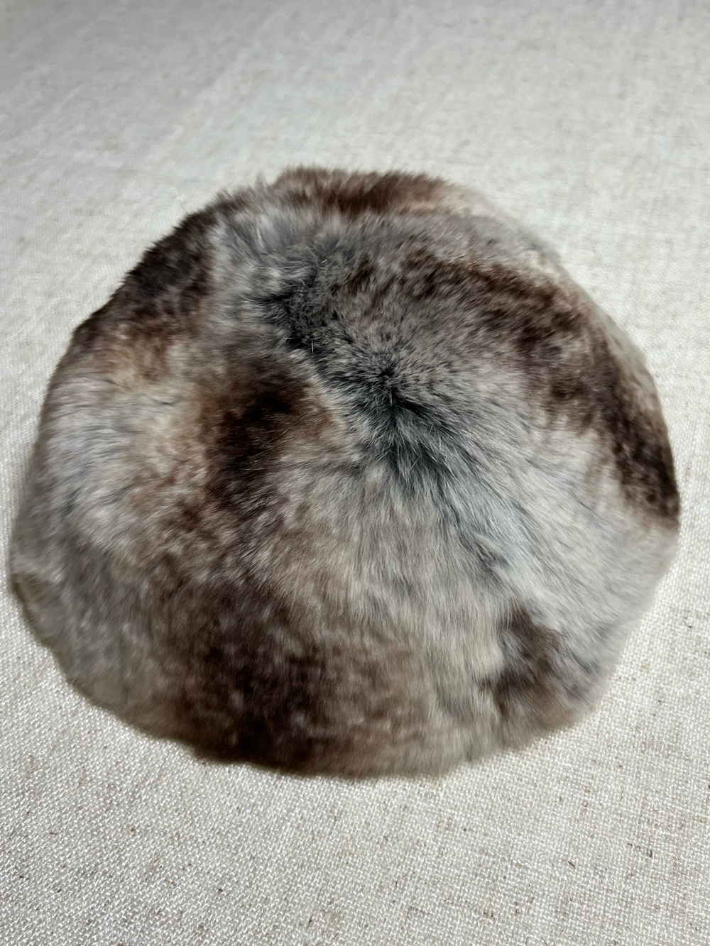 Vintage 50s 60s Real Fur Pillbox Hat Grey Brown Marbled Juliet Cap Hair Combs